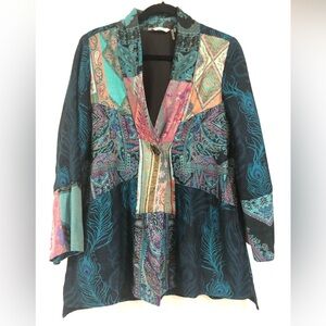 Soft Surroundings multi color tapestry jacket